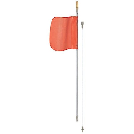 Checkers FS8XL-SPQD-O Warning Whip with Reflective X Flag, White Whip, Orange Flag, Fiber Glass