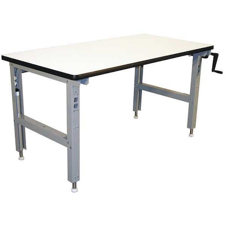 PRO-Line IWELH6036P Hand Crank Workbench, Laminate, 60 in W, 30 in to 42 in Height, 750 lb, Straight