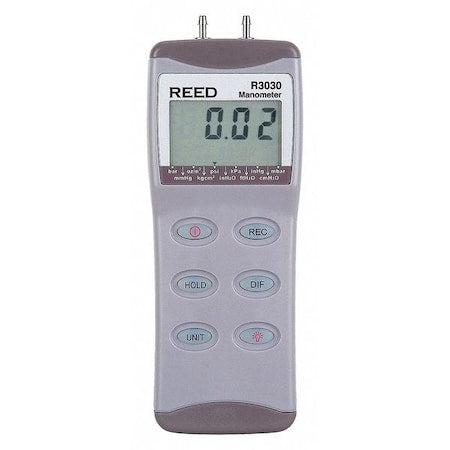 Reed Instruments R3030 Digital Manometer, Gauge / Differential, 30 psi