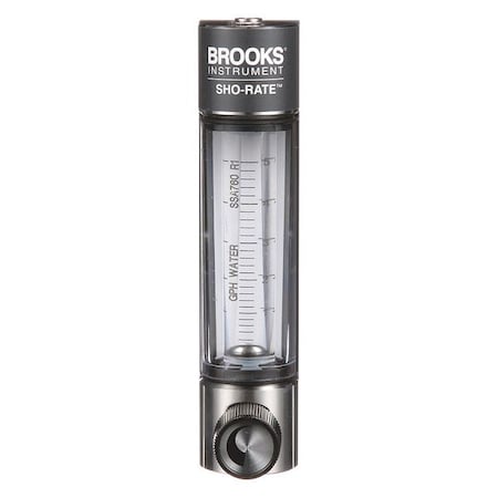 Brooks 1250AD6073WGSVV Flowmeter, Water, .2 to 5 GPH, Glass