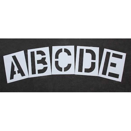 RAE STL-108-8245W Pavement Stencil, 24 in, Alphabet Kit, 1/8