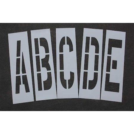 RAE STL-108-8365 Pavement Stencil, 36 in, Alpha Kit, 1/8