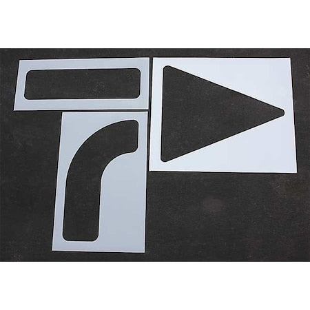 RAE STL-108-4090 Pavement Stencil, Symbol, Arrow, 90 in Character Height, Not Applicable Font, Polyethylene, Clear