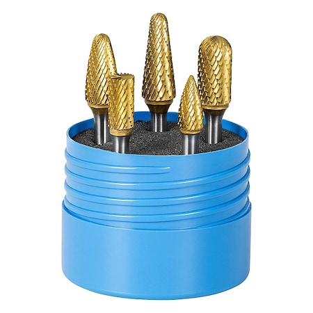 Sgspro 18266 Carbide Bur Set, Double Cut, 5 pcs.