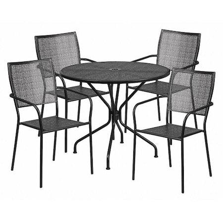 Flash Furniture CO-35RD-02CHR4-BK-GG 35.25
