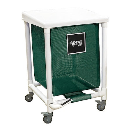 Royal Basket Trucks G35-EEX-H1F-3ULN PVC Hamper, 35 gal, Green, Foot Pedal