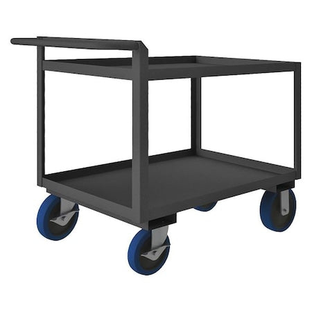 Durham MFG RSCR243636ALU8PUSB95 Utility Cart with Lipped Metal Shelves, Steel, 3,600 lb Load Capacity, 2 Shelves, 54 1/2 in L