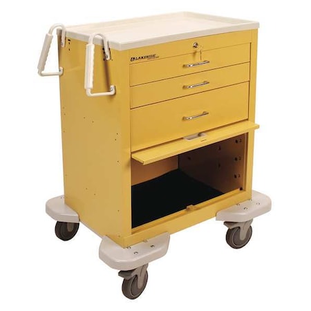 Lakeside C-324-P2K-1Y General Medical Supply Cart with Drawers, Steel, 300 lb Load Capacity, 1 Shelves, 25 in L, 32 in W