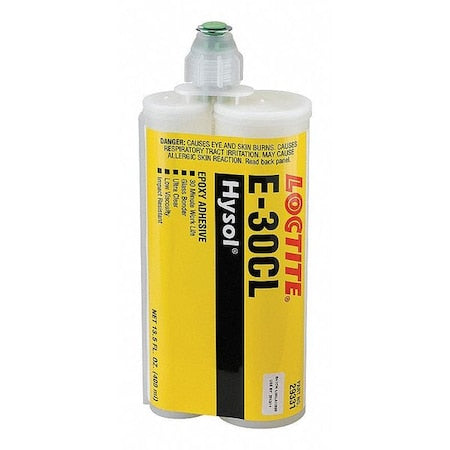 Loctite 237118 Acrylic Adhesive, E-30CL Series, Light Amber, (1) 0.34 oz, (1) 1.41 oz, Bottle, 2:01 Mix Ratio