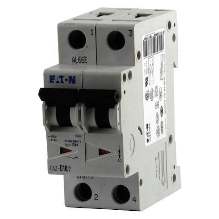 Eaton FAZ-C50/2 Circuit Breaker, FAZ Series, 50A, 2 Pole, 277/480V AC, 15kA at 277/480V AC, C Curve