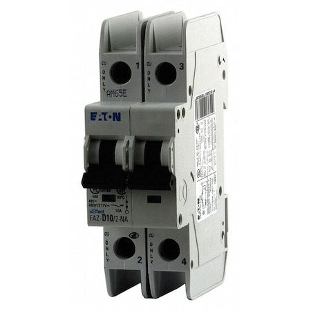 Eaton FAZ-D25/2-NA IEC Miniature Circuit Breaker, FAZ-NA Series, 25A, 2 Pole, 277/480V AC, 10kA at 277/480V AC