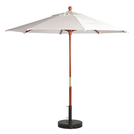 Grosfillex 98910431 Market Wood Patio Umbrella, 9 ft., Wooden Pole, White