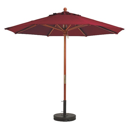Grosfillex 98912731 Market Wood Patio Umbrella, 9 ft., Wooden Pole, Burgundy
