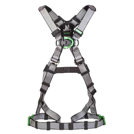 MSA Safety 10195119 V-FIT Full Body Harness, XL, 400 lb., Quick-Connect Chest/ Tongue Leg Straps, Back, Shoulder D-Ring