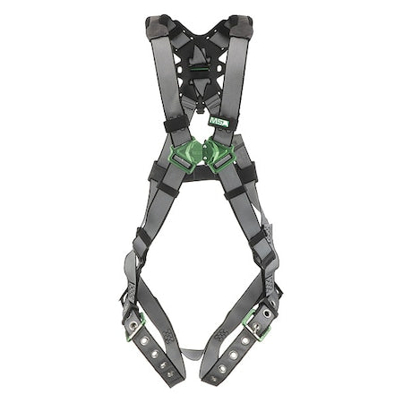 MSA Safety 10195092 V-FIT Full Body Harness, M, 400 lb., Quick-Connect Chest/ Tongue Leg Straps, Back D-Ring
