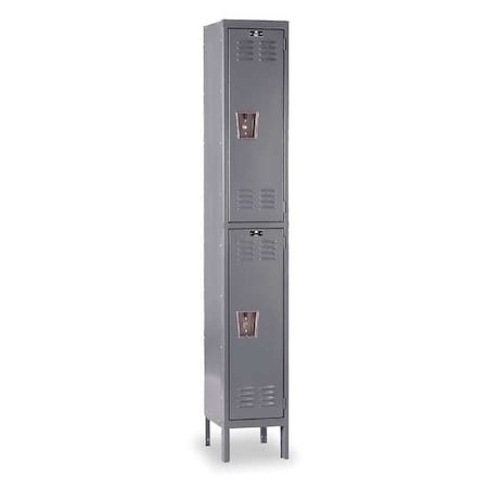 Hallowell U1558-2HG Wardrobe Locker, 15 in W, 15 in D, 78 in H, (1) Wide, (2) Tier, Dark Gray