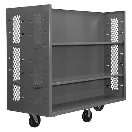 Durham MFG EX-3060-2SC-6PH-95 14 ga. Steel 2 Sided Mesh Stock Cart 2000 lb. Capacity, 60