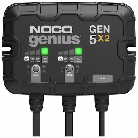 Noco GEN5X2 Battery Charger, Charging, Auto, For AGM/CA/EFB/Gel/Lead Acid/Lithium/MF/Wet Cell, Auto On/Off