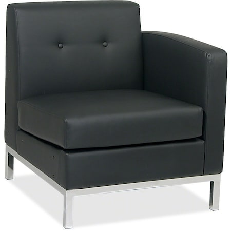 Office Star WST51RF-B18 Collection: Wall Street Arm Chair, Black Seat, Black Back, 27