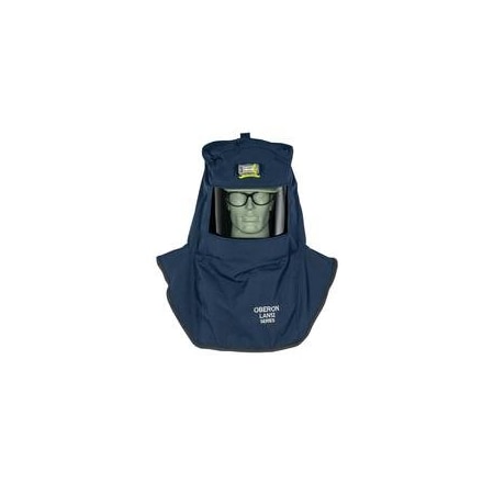 Oberon LAN2ST-C+HVSL Arc Flash Hood, 2 PPE CAT, 12 cal/sq cm, Polycarbonate Window, Black, Universal