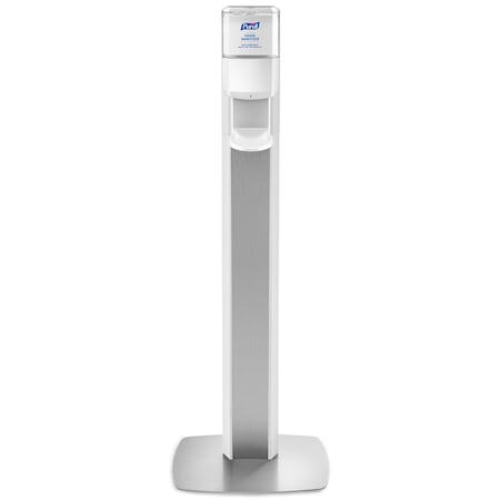 Purell 7306-DS-SLV MESSENGER Hand Sanitizer Dispenser, Floor Mount, White with Silver Panel (dispenser included)
