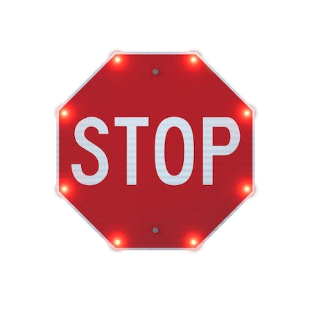 Tapco 300444 LED Stop Sign, Red, Plug-In