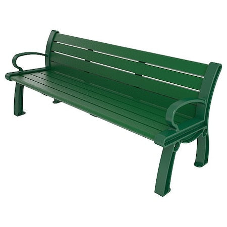 Ultrasite PB 6GREGFHER Heritage Outdoor Bench, 72 in L, Green