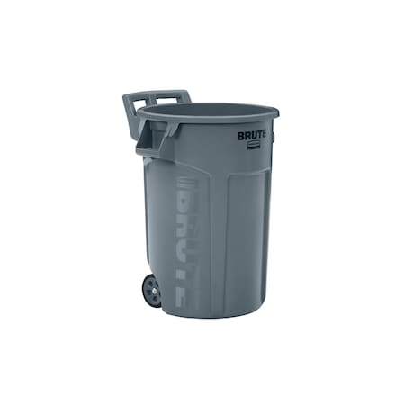 Rubbermaid Commercial 2131929 BRUTE 44 gal Round Trash Can, Gray, None, Plastic, 27 9/16 in