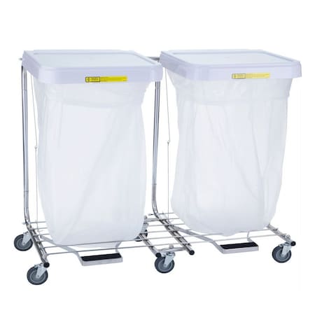 R&B Wire Products 694/32 Double Medium Duty Hamper with Foot Pedal, 32