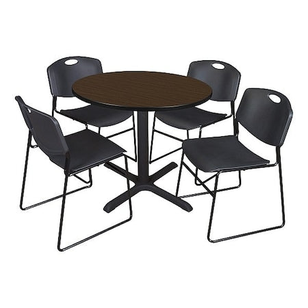 Cain TB36RNDNW44BK Breakroom Table and Chair Set