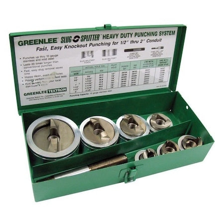 Greenlee 7307 8 Piece Hydraulic Punch Driver Set, 10 ga.