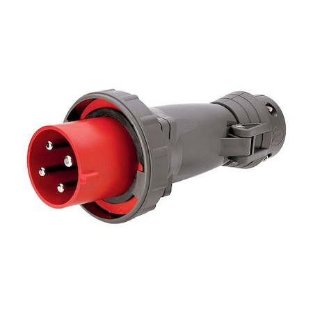 Pass & Seymour PS460P7W Pin And Sleeve Plugs, 60 A, 480V AC, Three Phase, 3 Pole, Style 2 Grounding, Red
