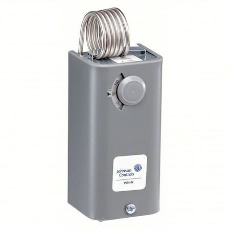 Johnson Controls A28AA-4C Line Voltage Mechanical Thermostat, Heat or Cool, 30 to 110F, 24 to 277V AC, 2C, 2H