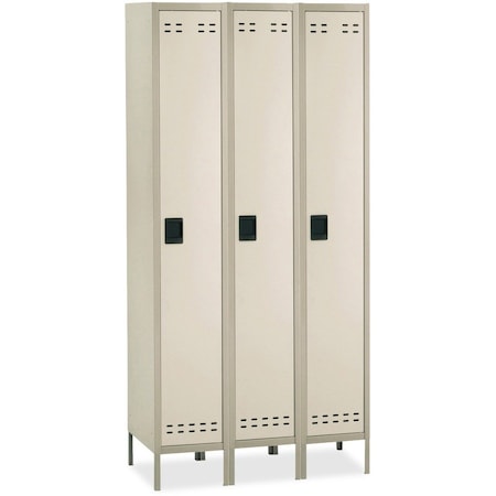 Safco 5525TN Wardrobe Locker, 36 in W, 18 in D, 78 in H, (1) Tier, (3) Wide, Tan