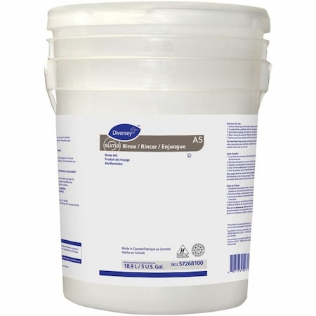 Diversey 57268100 Dishwasher Rinse Additive, Bkt, 5 gal, Liquid