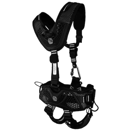 Fall Safe FS243.2IPB-S/M Safety Harness, Aluminum, S/M, Black