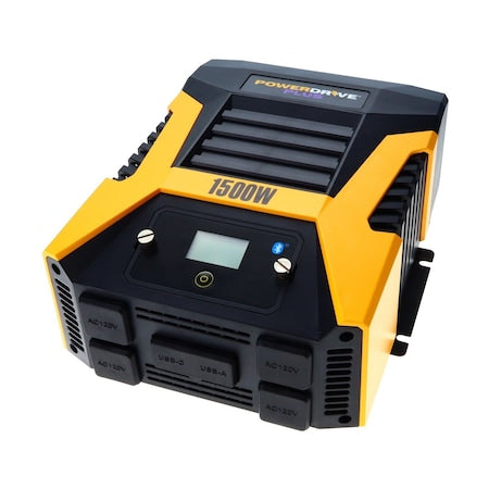 Powerdrive PWD1500P Power Inverter, Modified Sine Wave, 3,000 W Peak, 1,500 W Continuous, 3 Outlets