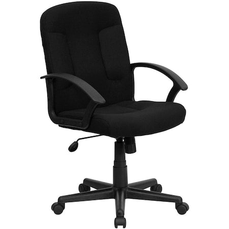 Flash Furniture GO-ST-6-BK-GG Executive Chair, Black Seat, Fabric Back