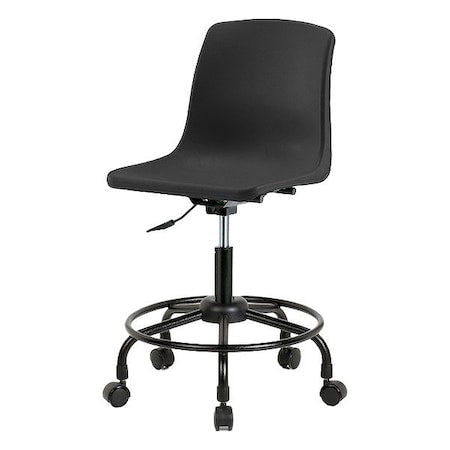 Blue Ridge Ergonomics SDHCH-RT-NBC-BLK Black Polypropylene Shell Chair