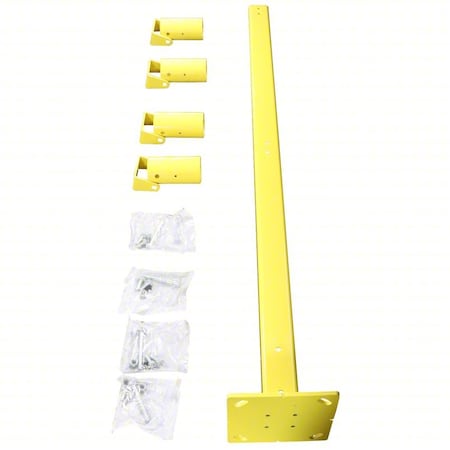 Edgesafe ESR-ADDON-PCY Safety Handrail, Steel, Yellow, 43-5/16