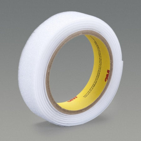 3M SJ3526N Reclosable Fastener, Acrylic Adhesive, 150 ft, 1 in W, White