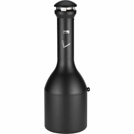Rubbermaid Commercial FG9W3300BLA Infinity Cigarette Receptacle, 7 gal., Black