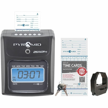 Pyramid 2650 Auto Aligning Time Clock, Mechanical, LCD