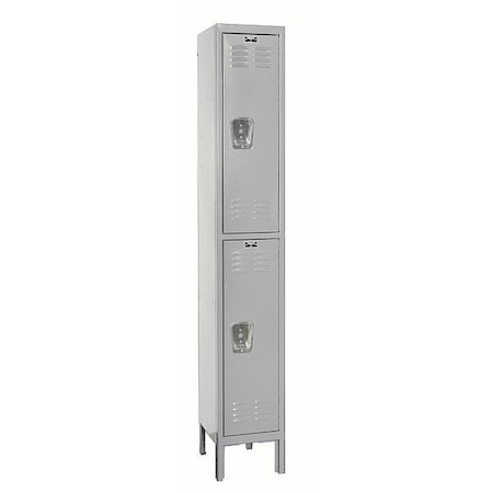 Hallowell U1228-2A-PL Locker, 36 in H, 12 in w, Light Gray