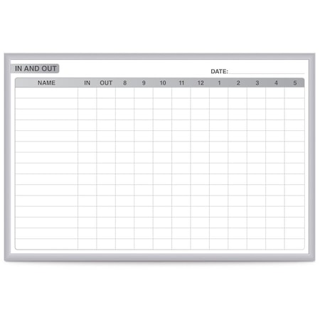 Ghent GRPM301E-34 In/Out Board, Steel, 36 1/2 in, 48 1/2 in, Aluminum Frame, White/Gray, Matte