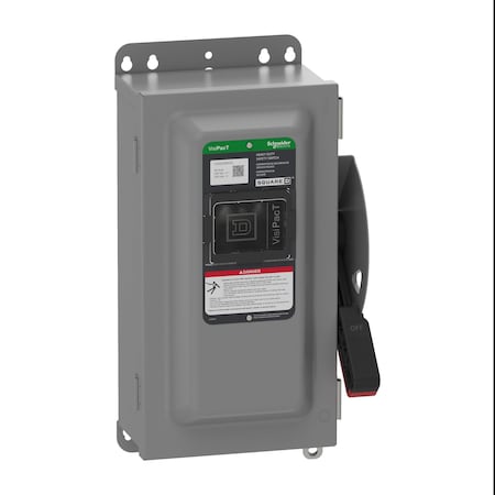 Schneider Electric VH222AWKGL Safety Switch, Fusible, DPST, Single Phase, NEMA 12, Indoor, Steel