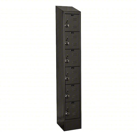 Hallowell URB1288-6ASB-ME Locker, 12 in W, 18 in D, 78 in H