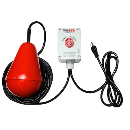 Sump Alarm SA-120V-1L-33SB Indoor/Outdoor, Sewage/Septic High Water Alarm, 120 V, Includes Sludge Boss Float, 33 Foot Float