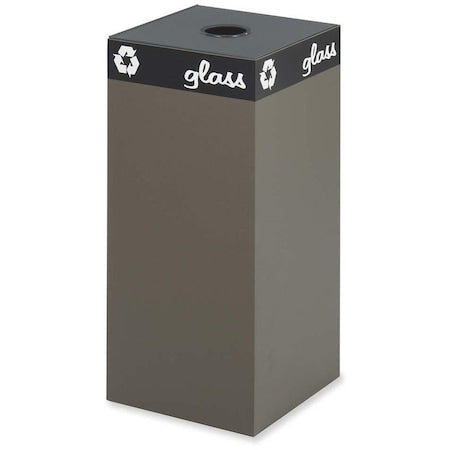 Safco 2982BR Public Square Square Trash Can, Brown, Heavy Gauge Steel, 15-1/4