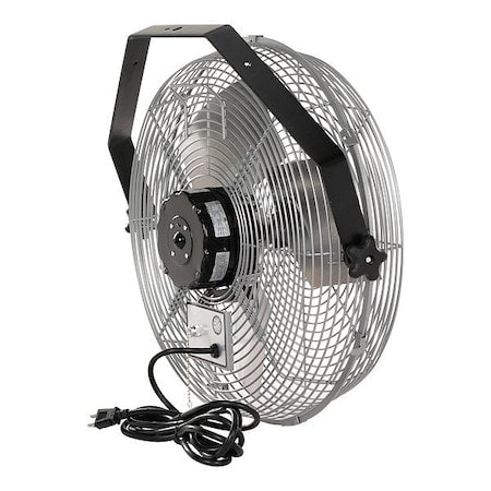 Fostoria LDF-18-TE Mounted Fan, Gray, 18 in Dia, Aluminum